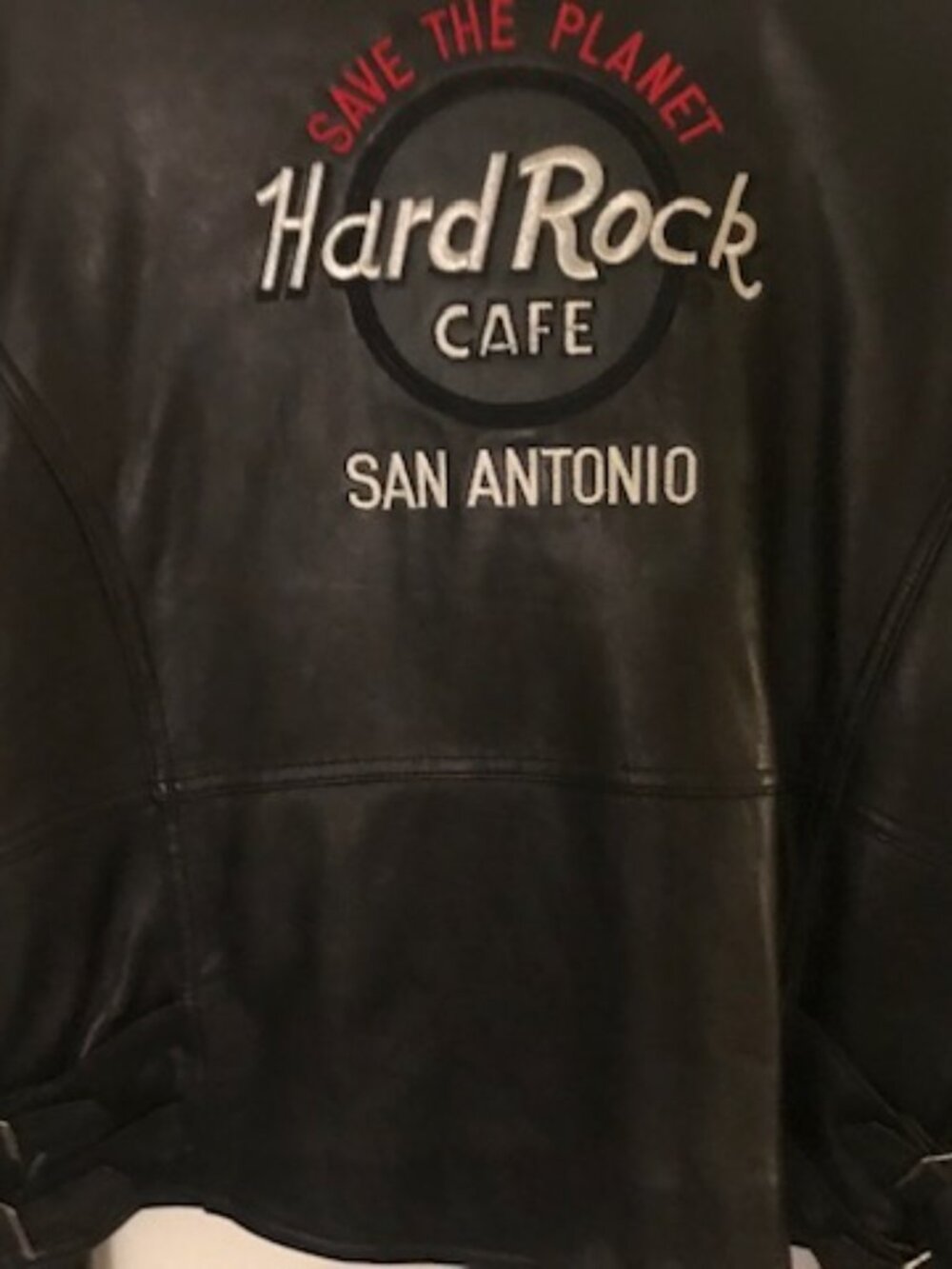 BRAND NEW BLACK LEATHER VINTAGE BIKER JACKET FROM HARD ROCK SAN ANTONIO - Picture 2 of 10